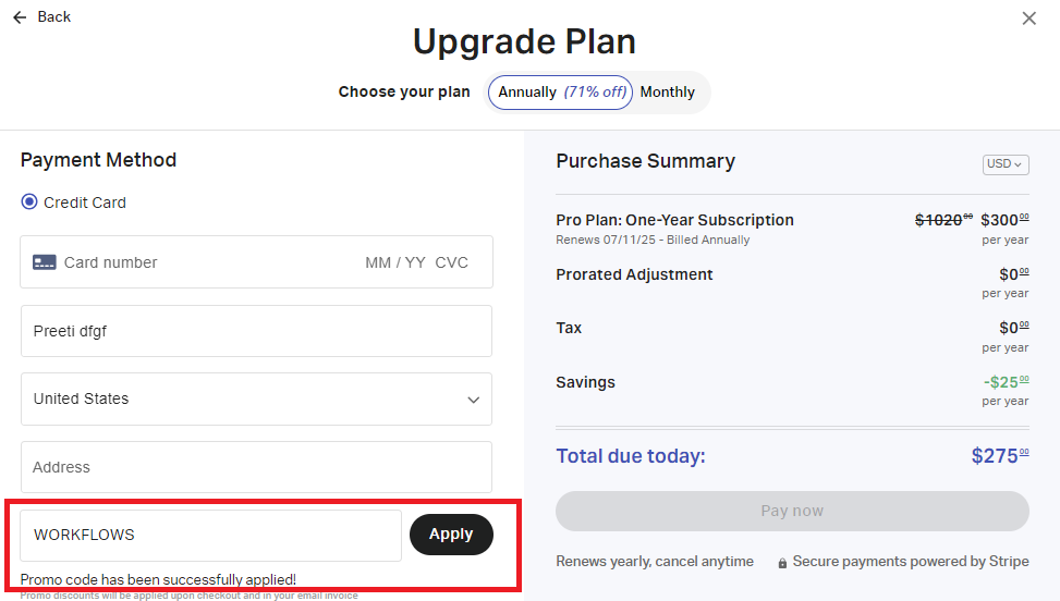 AirDNA Coupon WORKFLOWS Validation Proof