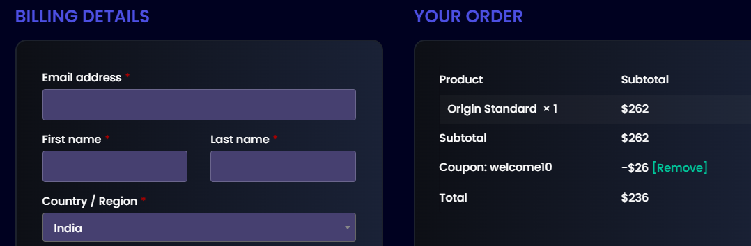 FundYourFX Coupon WELCOME10 Validation Proof