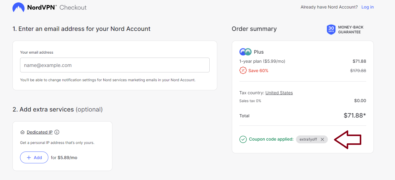 Nord PVN Coupon EXTRA1YOFF Validation Proof