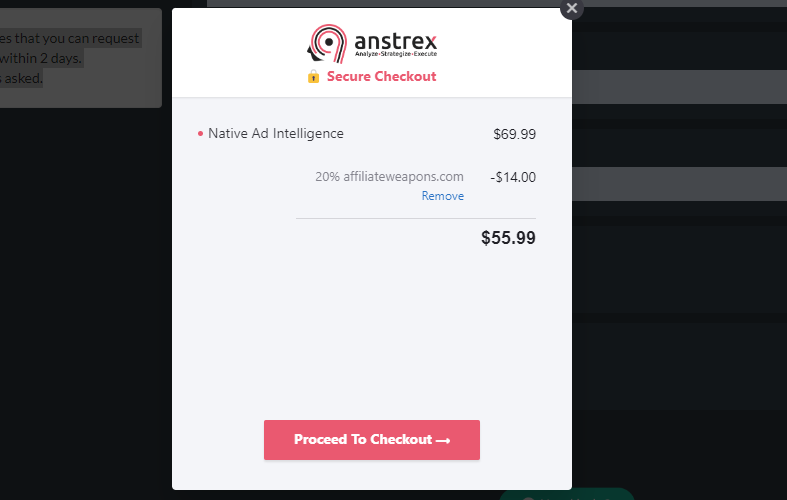 Anstrex coupon validation proof