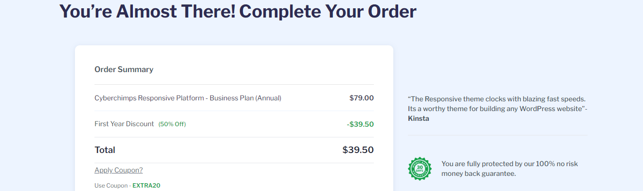 CyberChimps Coupon Validation Proof
